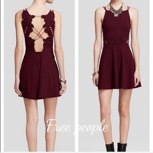 Free People open lace back skater dress